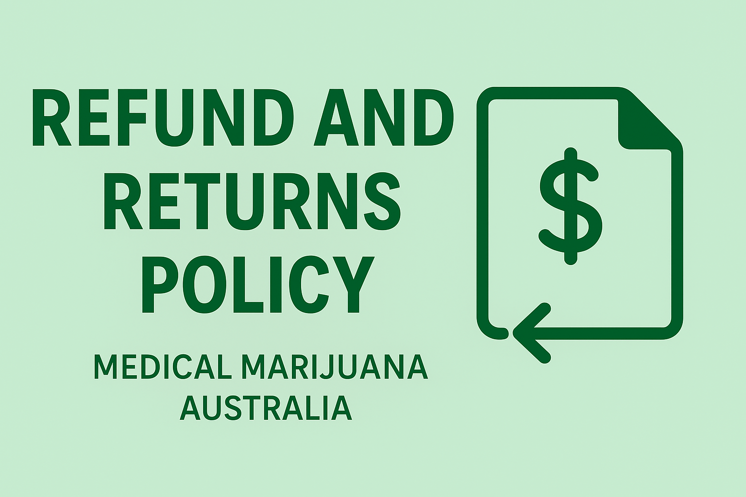 Refund and Returns Policy Medical Marijuana Australia